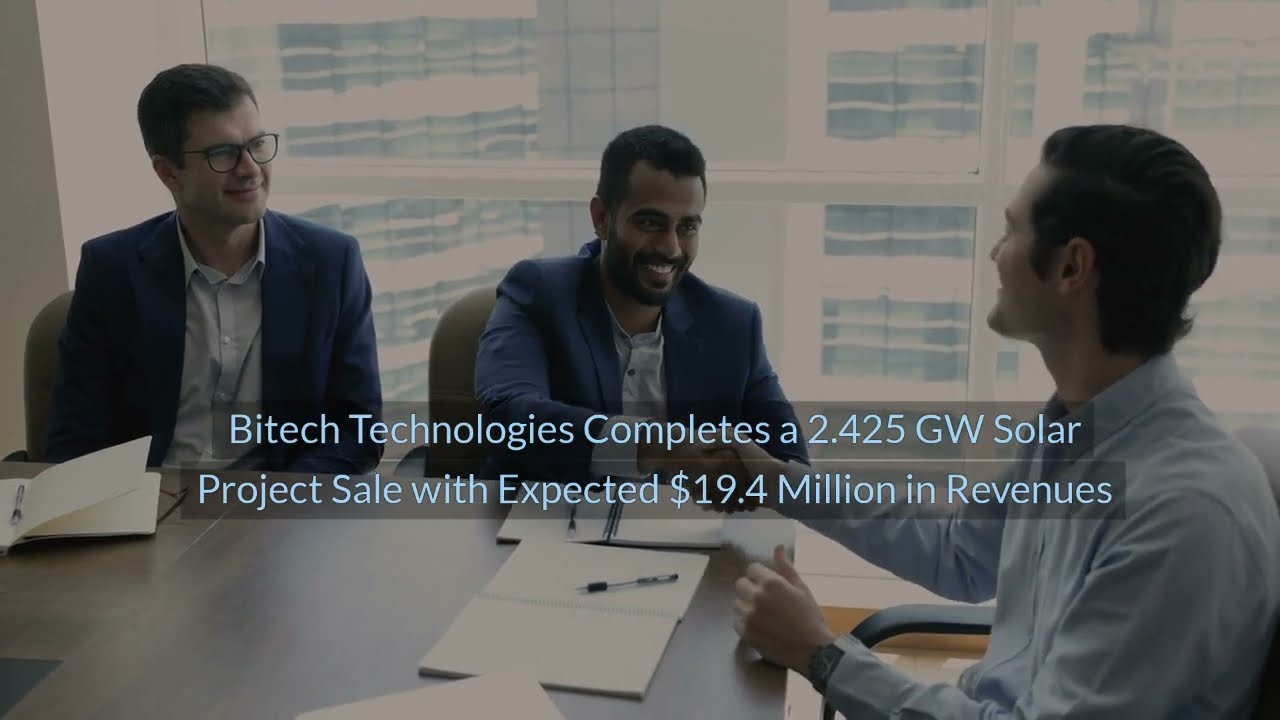 Bitech Sales of 2 425GW Greenfield Solar Project Pipeline
