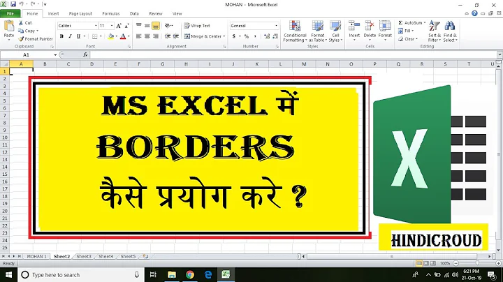 How to Add Cell Borders in Excel 2007/2010/2013/2017 Class-6