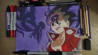 Drawing Zeldris (7 Deadly Sins) with soft pastels screenshot 1