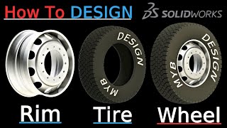 I designed rim and tire for semi truck wheel | SolidWorks