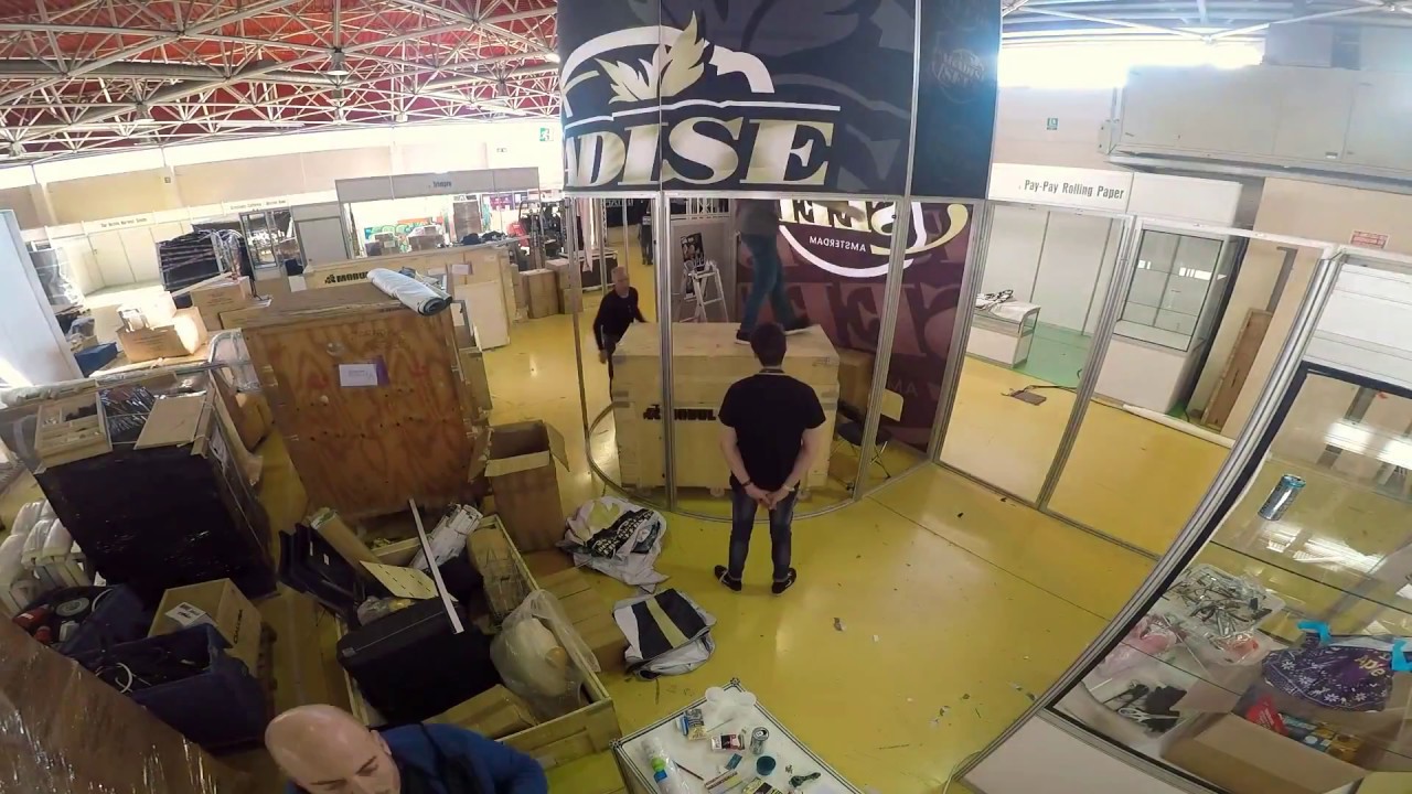 Paradise Seeds Spannabis 2018 stand build up timelapse