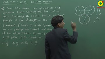 JEE MAIN 2020 (9 Jan S1) Question 19 Problem Solving By SSI Sir B.Tech IIT Delhi