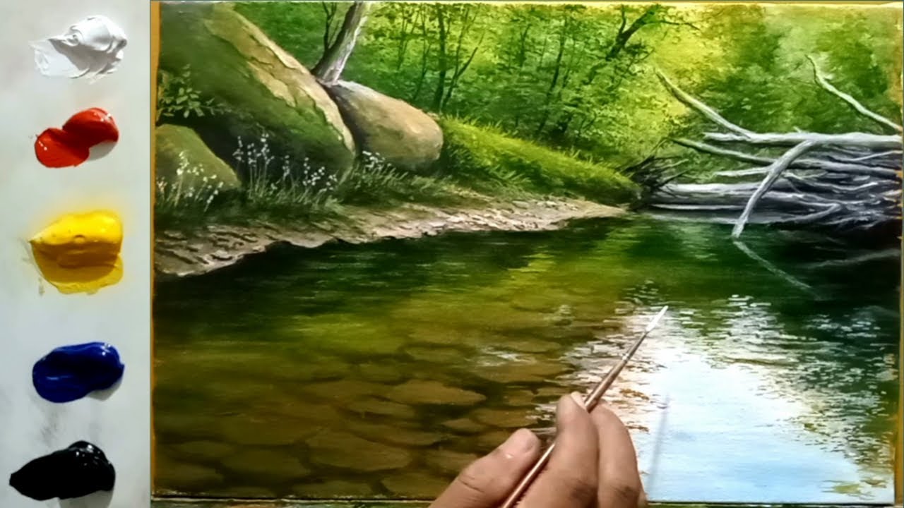 How To Paint Water Details With Acrylic‼️ Cara Melukis Air Secara Detail ‼️ Acrylic Painting