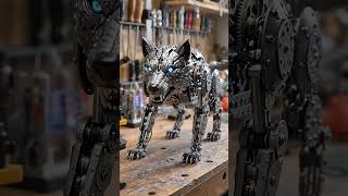 AI Morphing Magic: Mechanical Wolf Awakens #scifi #cinematic #robot #aianimation #ai #shorts