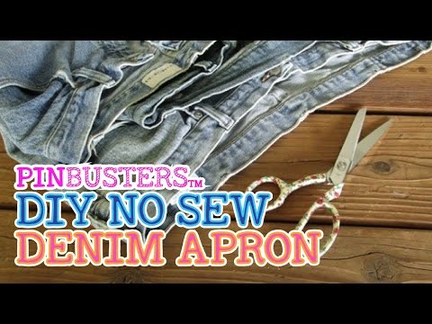 How To Make A No Sew Denim Apron // DOES THIS REALLY WORK? - YouTube