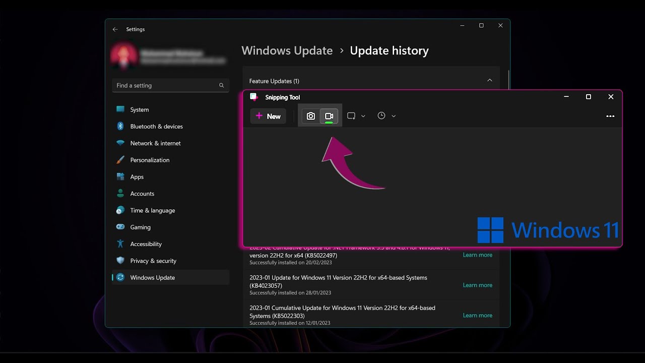 Screen Record Using Snipping Tools in Windows 11