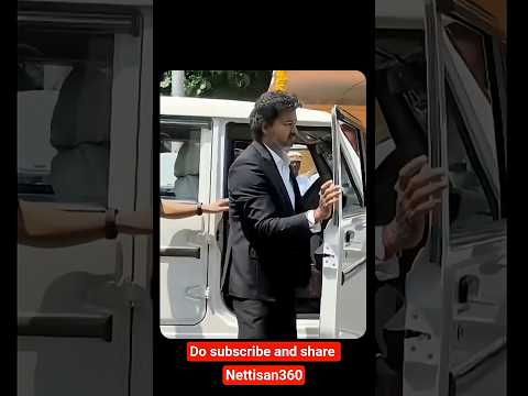 CM Vijay drives one of 40 newly acquired TN government vehicles #tvkvijay #tamilnaducm #tvk #news