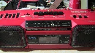 2 of 2 Sharp WQ-T282 Red Newly Re-foamed OEM speakers repaired