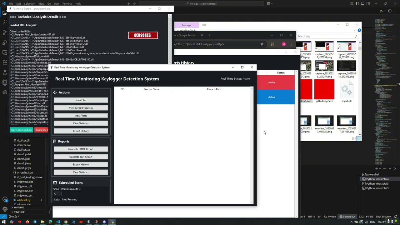 Real Time Monitoring Keylogger Detection System