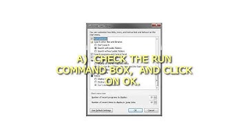 How to Add or Remove Run Command from the Windows 7 Start Menu