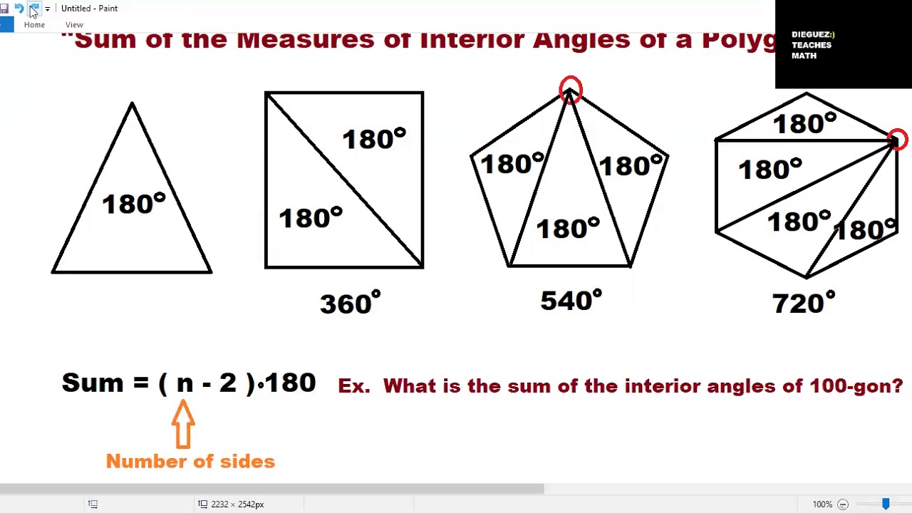 sum of the measure of interior angles - YouTube