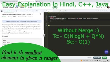Find k-th smallest element in given n ranges | Hindi | GFG POTD | C++ | Java | Sorting