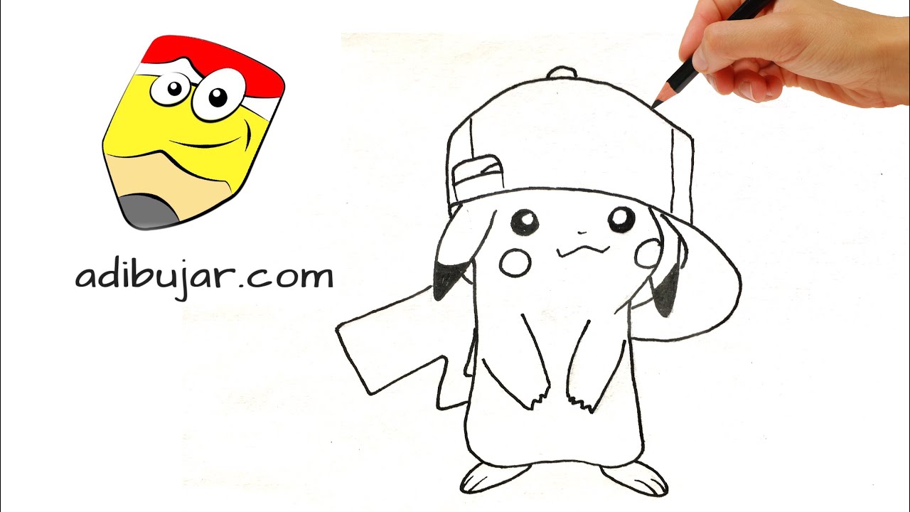 Como Dibujar A Pikachu Con Gorra Dibujos De Pokemon Paso A Paso Facil Adibujar Com