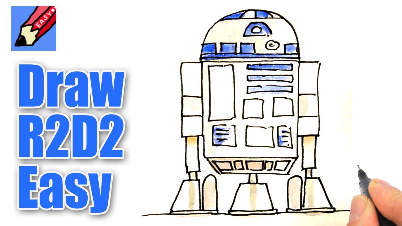 How to draw R2D2 Real Easy - YouTube