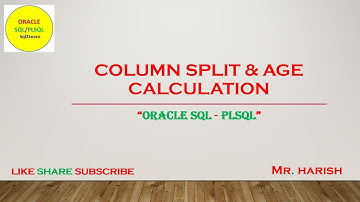 Oracle SQL Column Split & Age Calculation