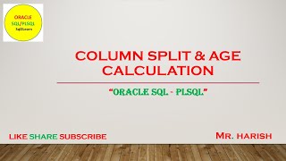 Oracle SQL Column Split & Age Calculation