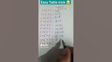 table times 206//easy table trick// #tabletrick #youtubeshorts