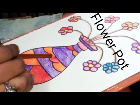 #How to draw a Flower Pot #Colour #Easy drawing - YouTube