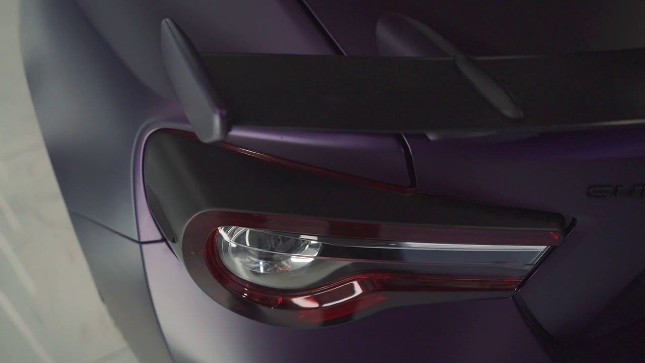 Subaru brz wraped matte purple black kpmf k75565