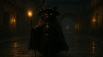 A short movie with a wizard cat (Eldrimir Whiskerborn) 
