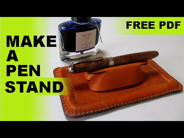 Leather Fountain Pen Holder PDF Pattern. Pen Case Template. Pen Pouch.  Leather Crafting Tutorial. 