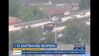 All lanes blocked after crash on I-10 at Elysian Fields