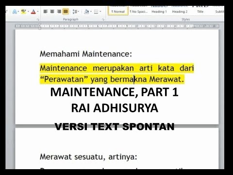 Definisi Maintenance Arti Kata Maintenance