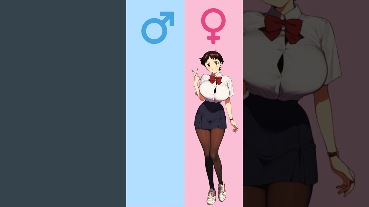 Gender Swap♀️💫♂️ #maletofemale #tgtf #genderbender #mtf #anime #genderswap #evangelion #animeedit