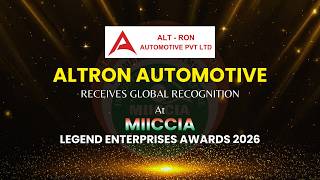 Altron Automotive Pvt. Ltd. on the stage at the MIICCIA Legend Enterprises Awards 2026. .