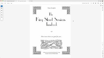ABC Transcription Tools - "The King Street Sessions Tunebook" "Live" Incipits PDF Tunebook Released