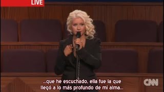 Video thumbnail of "Christina Aguilera - Discurso & "At Last" en Funeral de Etta James (Subtítulos español)"