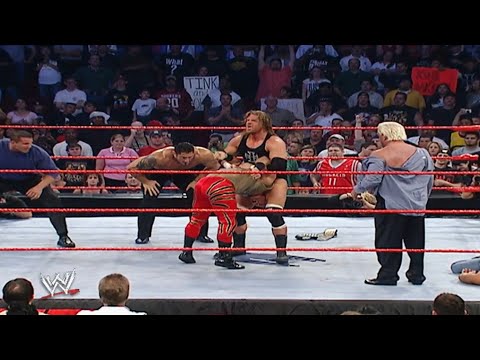 Evolution Destroy Shawn Michaels, Mick Foley & Chris Benoit! - Raw April 5 2004