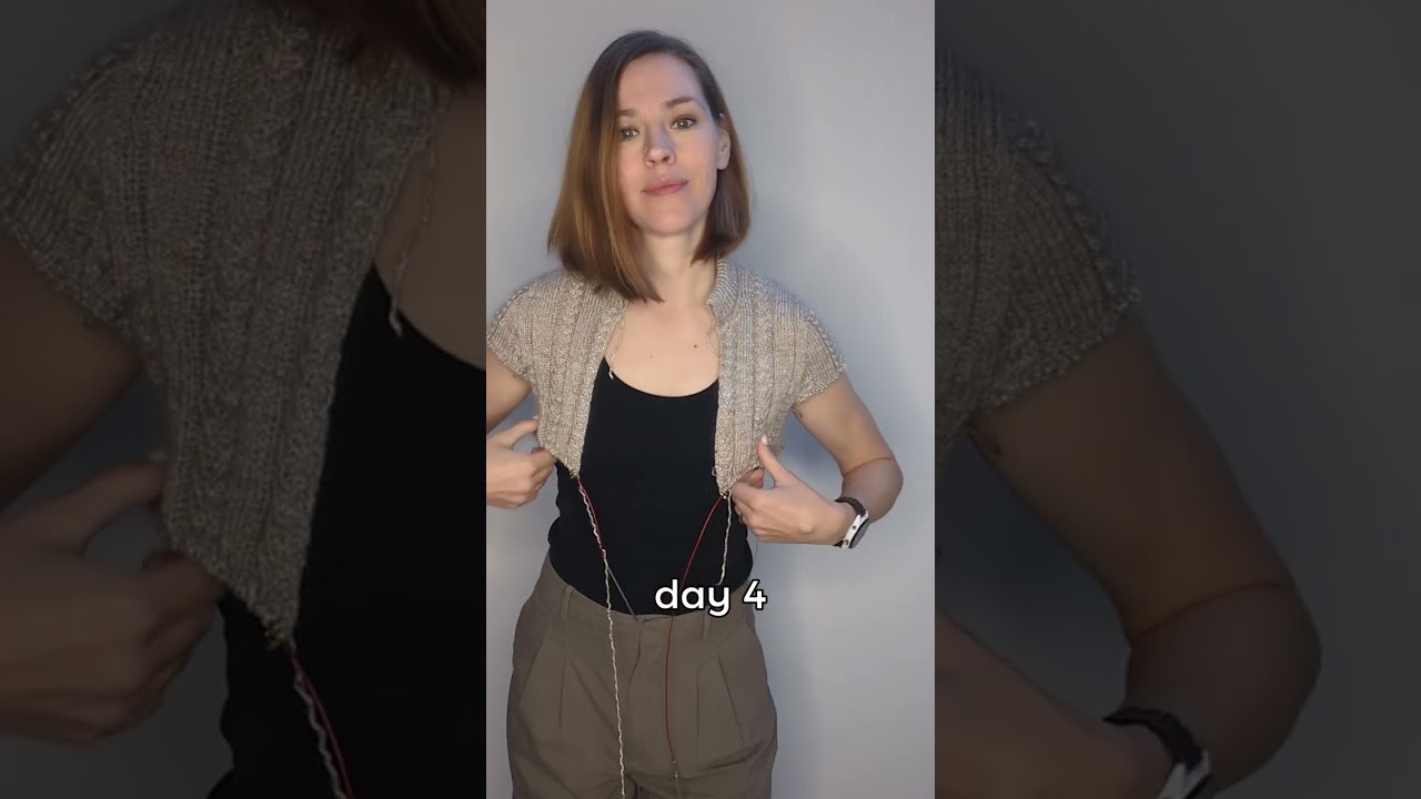 Top-down Cable Cardigan Day-by-day Progress - YouTube
