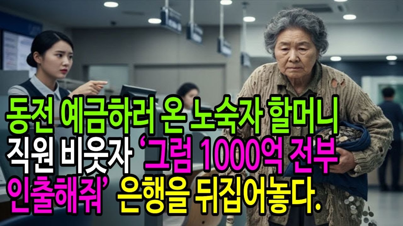 동전 예금하러 온 노숙자 할머니, 직원 비웃자 ‘그럼 1000억 전부 인출해줘’”은행을 뒤집어놓다”#시니어오디오북#오디오북#시니어#인생사연#노후사연
