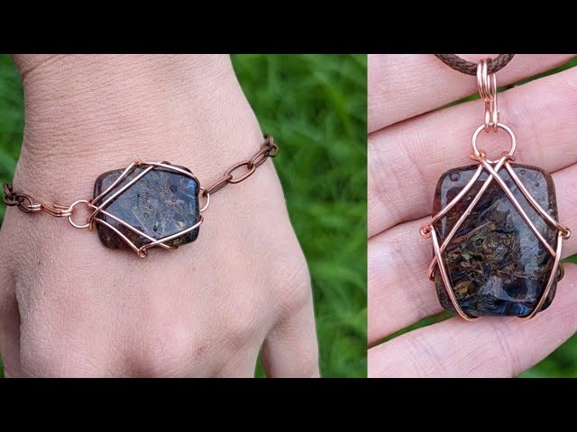 Tumbled Stones Tutorial, Wire Wrapped Tutorial, Freeform Stone Tutorial,  Wire Wrapped Pendant, Wire Stone Necklace, Jewelry Making Kit Craft  (Instant Download) …