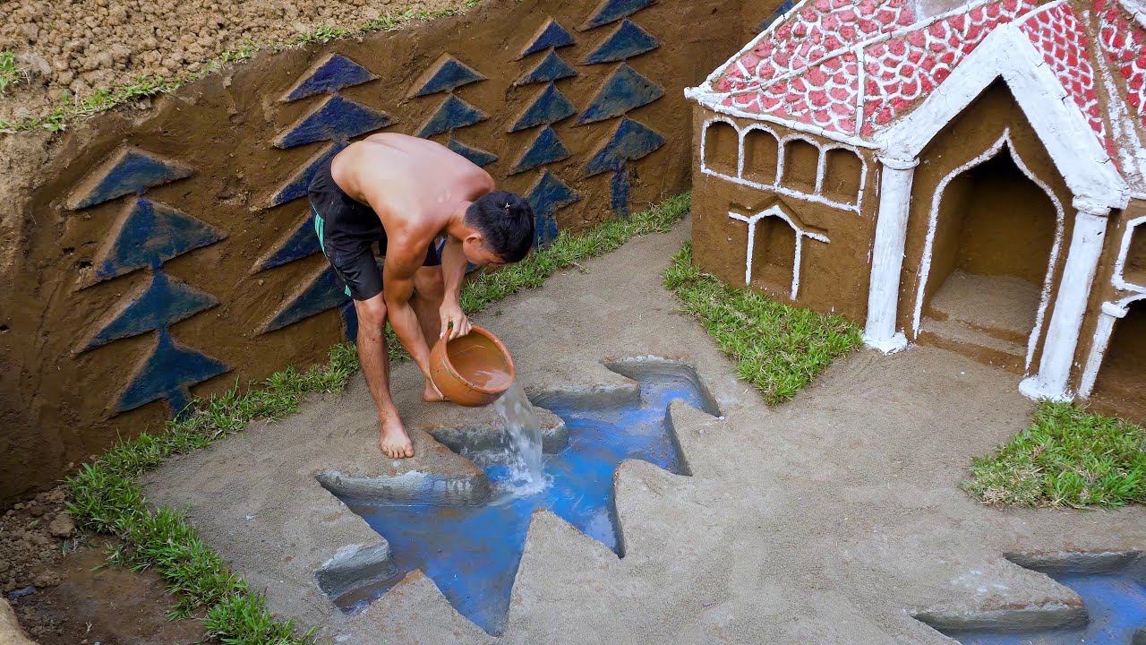 Dog Rescued How To Build Amazing Beautiful Fish Pond Around Underground