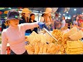 So popular fried cake crispy shrimp banana fritter meatball  more  cambodian street food