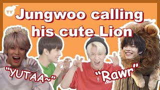 Jungwoo calling his cute Lion Yuta 🦁