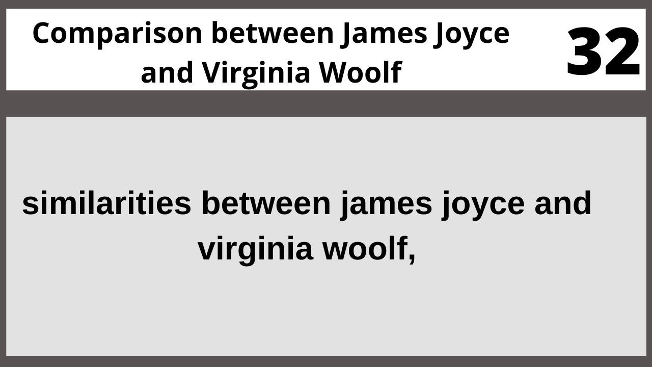 Comparison between James Joyce and Virginia Woolf ENG501 LECTURE in Hindi Urdu 32