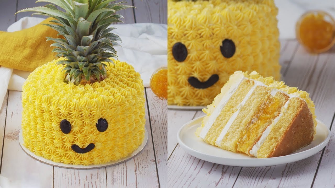 Tropical Pineapple Cake  | Interesting Tropical Cake Decoration Ideas