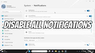 How To Turn Off All Notifications In Windows 11