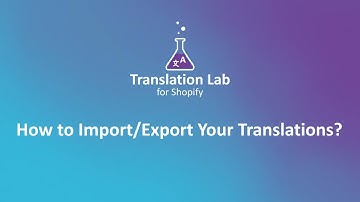 How to import/export translations?