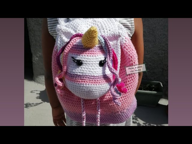 Mochila unicornio a crochet 2ªparte 🦋 -