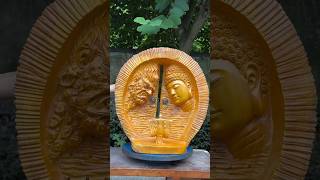 “Split Yet Whole – A Spiritual Journey 🌿🕉️ #wood #statue #buddha #buddha and #shahabuddin#vishuart