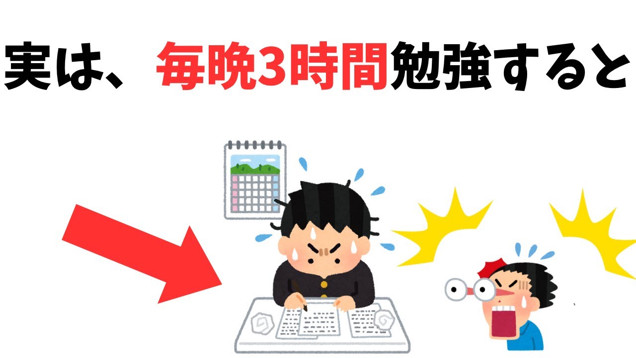 【最強】実は、毎晩3時間勉強すると / 99%が知らない、勉強に関する雑学　