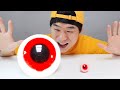 Dinosaur panda eyeball jelly Mukbang 다양한 눈알젤리 먹방 Big eyeball jelly 대왕눈알젤리 먹방  JJAEMI째미(Eating Show)