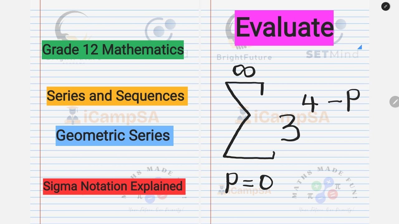 Grade 12 Math: Tricky Sigma Notation & Sum to Infinity Explained (Geometric Series) | iCampSA