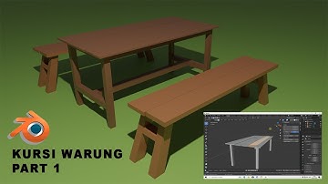 (Part 1) Cara Mudah Membuat Meja Dan Kursi Warung Dengan Software Blender