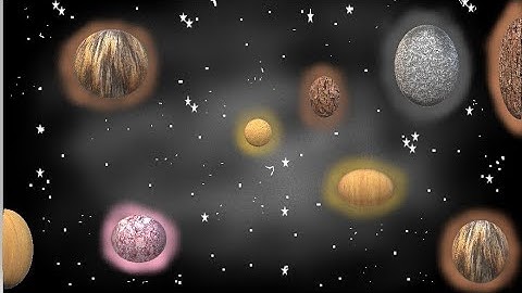The solar system painting in laptop. Paint 3D.