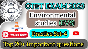 OTET EXAM 2023 | ENVIRONMENTAL STUDIES (EVS) QUESTIONS ANSWERS | EVS TOP MCQ Discussion | OTET EVS |